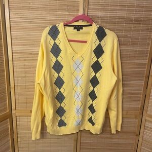 Club Room Men's Argyle v-neck Sweater large From Macy's